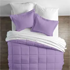 GENERICO - Plumón King Algodón Perú Pima con fundas de almohada Lila