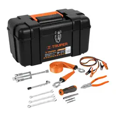 TRUPER - Kit emergencia automotriz, Juego herramienta 10 Pzas,