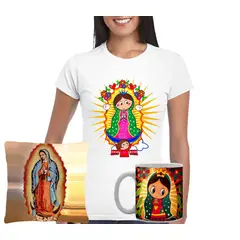 GENERICO - Pack regalo Virgen de Guadalupe - unisex blanco