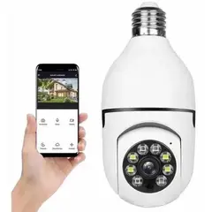 GENERICO - Foco Camara de Seguridad De Hogar Full HD Casa Departamento 360°