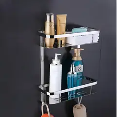 GREEN HOUSE - REPISA DOBLE ORGANIZADOR DUCHA -COCINA BRILLANTE