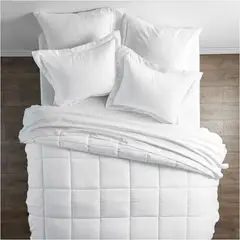 GENERICO - Plumón 1 Plaza Algodón Perú Pima con funda de almohada Blanco