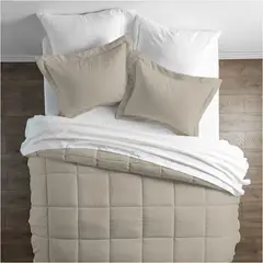 GENERICO - Plumón 1 Plaza Algodón Perú Pima con funda de almohada Arena