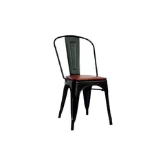 ZIYAZ - Silla Vintage Negro Wood Nogal