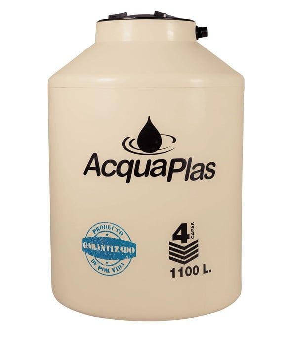 TANQUE PARA AGUA ACQUAPLAS 1100 L BEIGE + ACCESORIOS