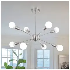 GENERICO - Lampara de Techo 8 Luces plateado - sin focos