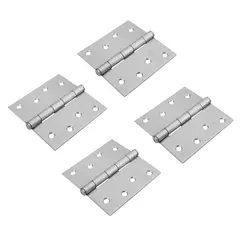 HERMEX - Bisagra cuadrada 4x4 " acero cromo mate Pack 4 piezas