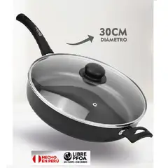 FACUSA - Cacerola 30 cm Con tapa de Vidrio