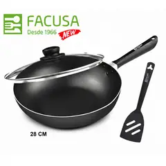 FACUSA - Sarten  28 cm. Con tapa de Vidrio Facusa