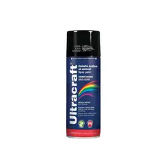 GENERICO - Pintura Spray Multiusos Negro Brillante 400ml Madera metal plastico