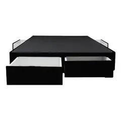 BARAKA HOME - Base De Cama Wels 4 Cajones 2 Plz - Negro