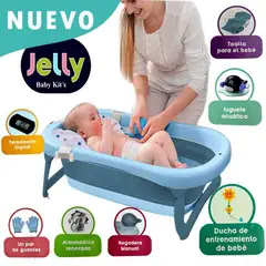 Baby Kits - Bañera Tina de Baño Plegable JELLY Termómetro 6 Accesorios