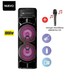 LG - TORRE DE SONIDO XBOOM - RNC9 CON MICROFONO INCLUIDO NEGRO