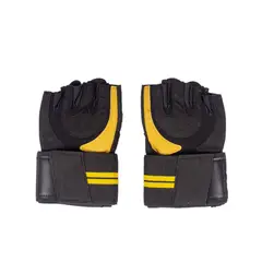 SPORT FITNESS - Guantes para pesas con muñequera - amarillo