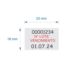 GENERICO - Etiquetas de Lote y Vencimiento Para Etiquetadora