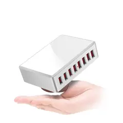 SANTOFA ELECTRONICS - Cargador 8 puertos USB 40W Carga Rápida WLX-T9 USB 3.0 2.4A - Blanco