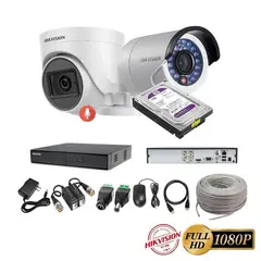 HIKVISION - Kit 2 Cámaras Seguridad FULLHD + 1TB + AUDIO + Cable
