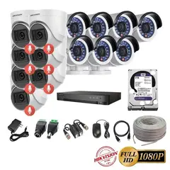 HIKVISION - Kit 14 Cámaras Seguridad FULLHD + 2TB + AUDIO + Cable