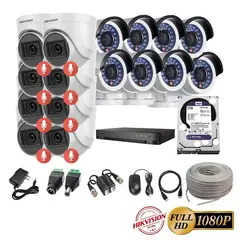 HIKVISION - Kit 16 Cámaras Seguridad FULLHD + 2TB + AUDIO + Cable