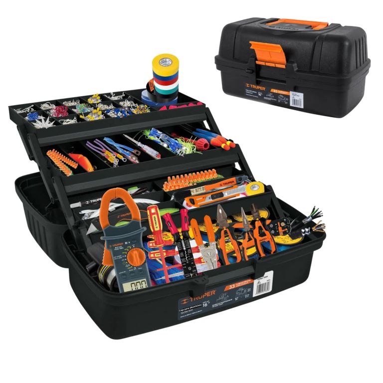 Caja de herramientas para electricistas uso general Truper- Caja para Pesca