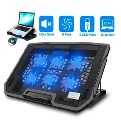 SEISA - Cooler para Laptop Notebook de 6 Ventiladores Cybercool Ajustable