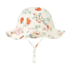 KAST PE - Sombrero Ala Ancha Fresa 48cm: Bebe niñas de 6 a 12 meses