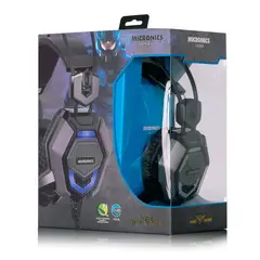 MICRONICS - Auricular ludico 1 mic hg802 gamer led c/micro USB