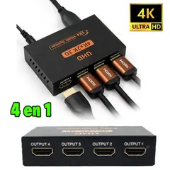 GENERICO - Splitter Hdmi 1x4 4k 2k 1080p Hd 4 Pantallas