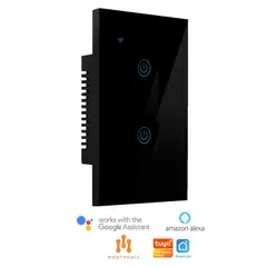 MADTRONIX - Interruptor Inteligente de Luz Doble Alexa y Google Sin Neutro Negro
