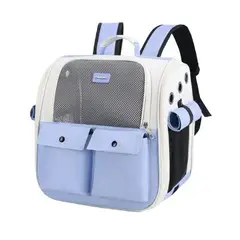 GENERICO - Mochila transportadora para perro y gato 37x25x35cm - AZUL