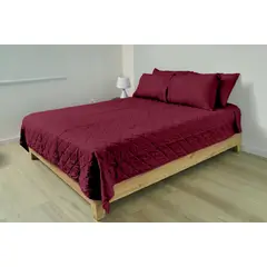 COBITEX HOME - Cubrecama Ligero 1.5 Plazas Guinda Cobitex 100% Algodón.