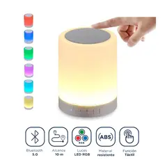 OEM - Parlante Bluetooth Touch 2 en 1 con Luces LED Multicolor con Carga USB