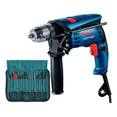 Bosch - Taladro Percutor 1/2" 600W + Set de Accesorios 23 Pzs Bosch GSB 13 RE