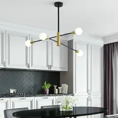 MMDH - Araña de techo de lujo para sala de estar nórdica 115-Negro 4