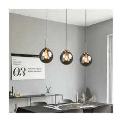 MMDH - Dormitorio cocina lámpara de araña con bola de cristal 111-GRAY