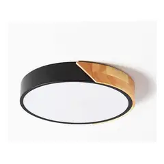 HOME NEAT - Lámpara de Techo LED Moderna Ø23cm 3 Colores para Habitacion Negro