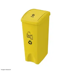 DISA SOLUCIONES ECOEFICIENTES - PAPELERA VAIVEN AMARILLO DE 53 LITROS