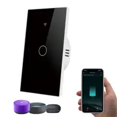 GENERICO - Interruptor Inteligente Wifi Simple Sin neutro Negro