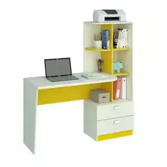 AMUEBLE - Escritorio de melamine Borde amarillo Tiendas