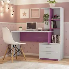 AMUEBLE - Escritorio de melamine Borde LILA Tiendas