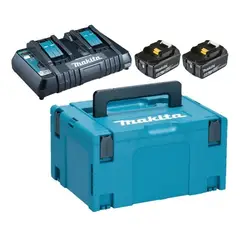 MAKITA - 2 baterías 18v lxt 6.0 ah bl1860b+cargador doble dc18rd+makpac