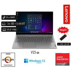 LENOVO - Laptop V15 G4 AMD Silver 7120U 8GB RAM 1TB SSD 1TB HDD EXT +128GB USB