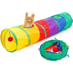 GENERICO - Juguete para Gato Túnel Plegable Arcoiris