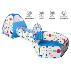 GENERICO - Circuito Estimulación 4 en 1 Piscina de Pelota Túnel Celeste