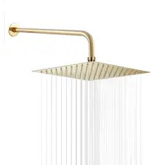 GENERICO - DUCHA CUADRADA DE 8 PULGADAS DORADA ACERO SUS 304