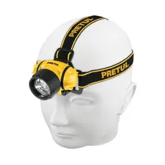 PRETUL - Linterna de minero 3 LEDs 65 lm de 3 pilas AAA,