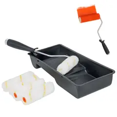 TRUPER - Kit rodillo para pintar, 4"P, 5 rodillos 1 maneral y 1 bandeja,