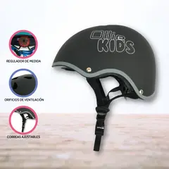 OLLIE - Casco Protector Regulable Para Niño »XS KIDS » Black