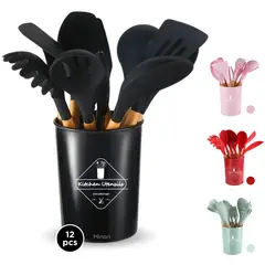 MINARI - Set de Cucharones Utensilios de Silicona 12PCS 528U - Color aleatorio