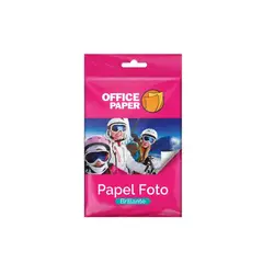 OFFICE PAPER - Papel Foto Brillante 180g Por 25 Hojas Jumbo